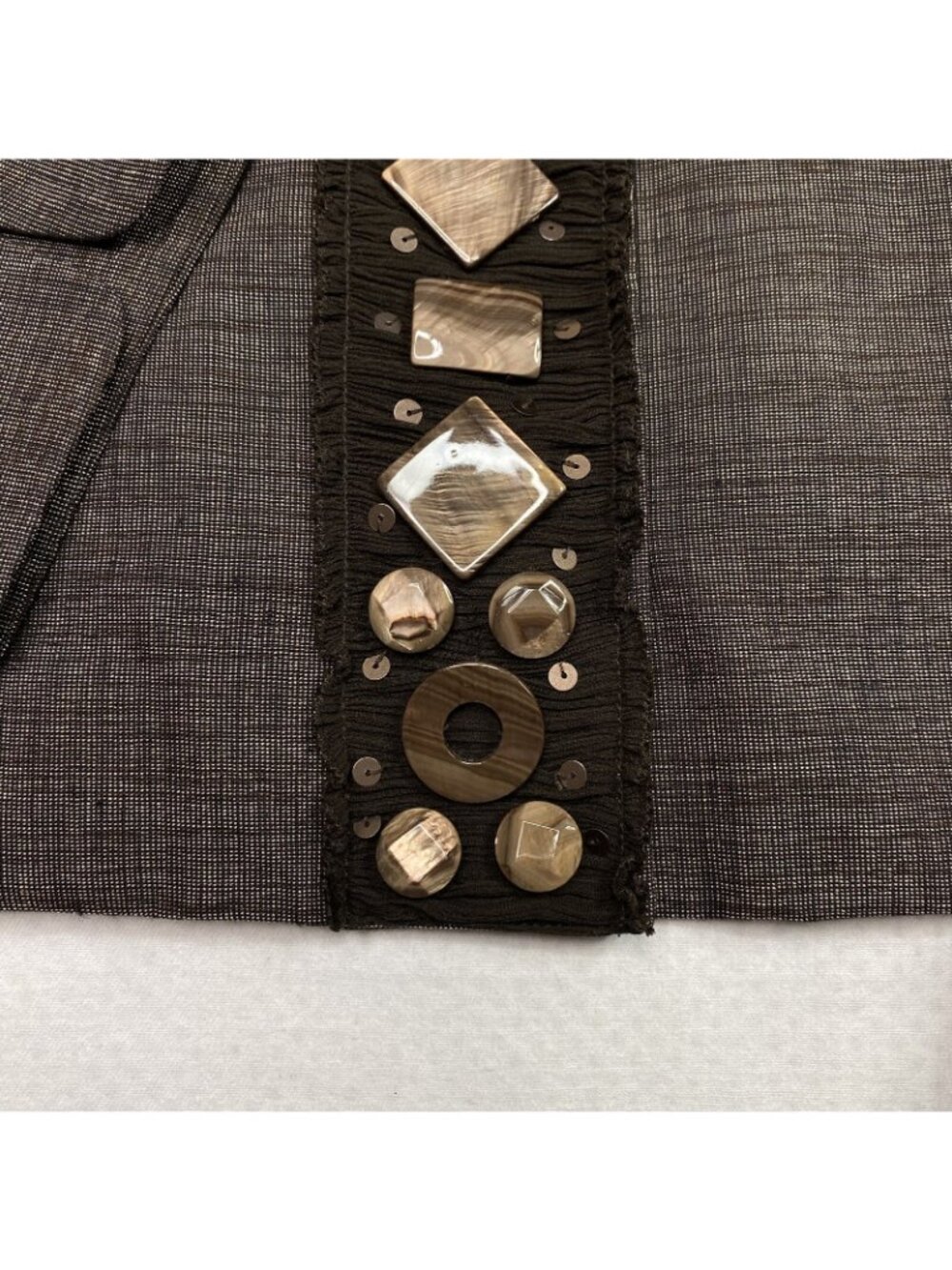 Ellen Tracy Womens Blazer sz 16 Brown Beaded Old Money NEW nwt MSRP $498 - Picture 9 of 12